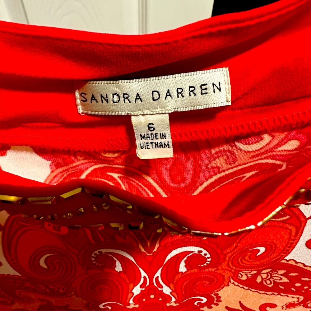 Size 6 orange print dress-GORGEOUS